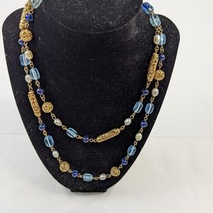 Lia Sophia blue with gold filigree